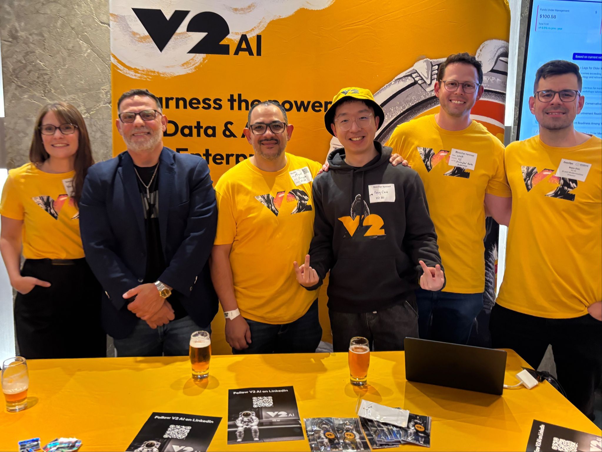 The V2 AI team together at Sydney BeerOps AI and tech networking meetup